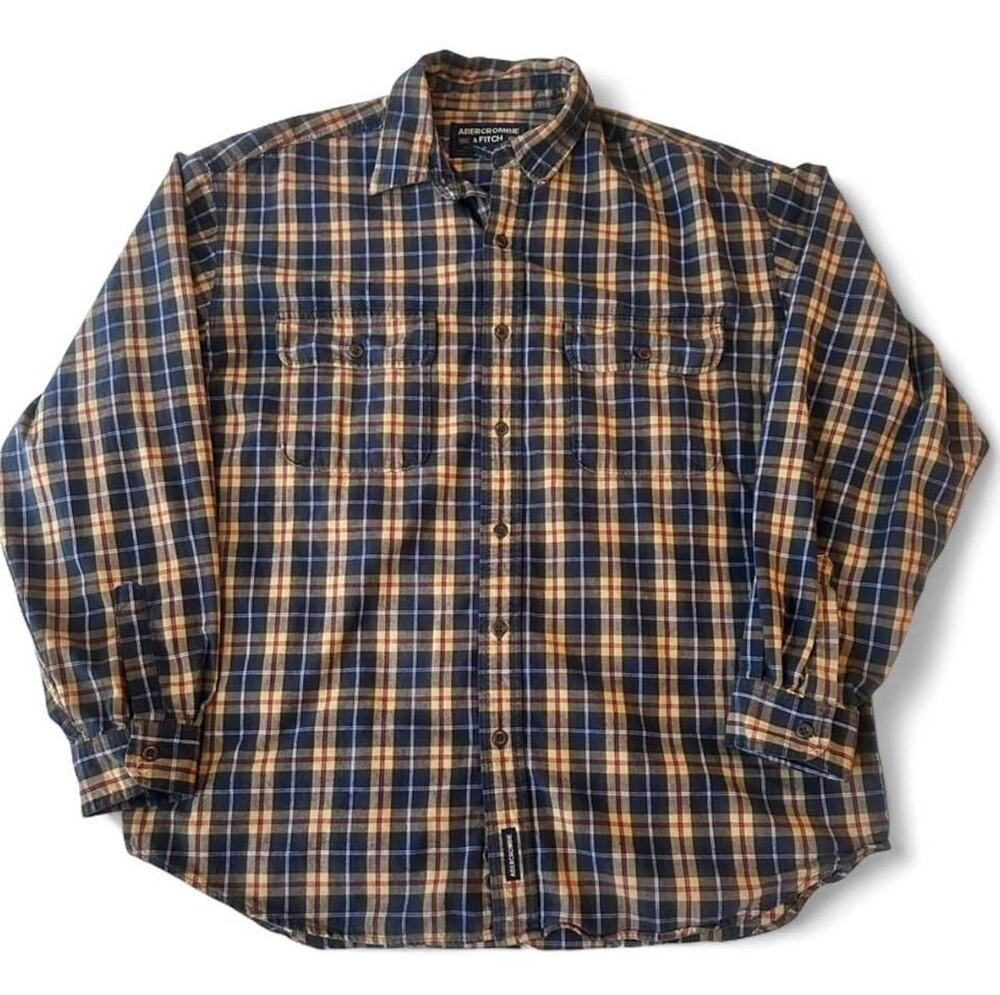 Mens Abercrombie & Fitch Plaid Flannel Shirt Size Medium